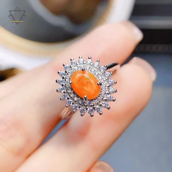 Red Opal Engagement Ring